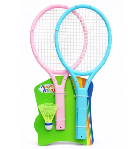 Badminton cu rachete luminoase, roz-albastru, cod 990180