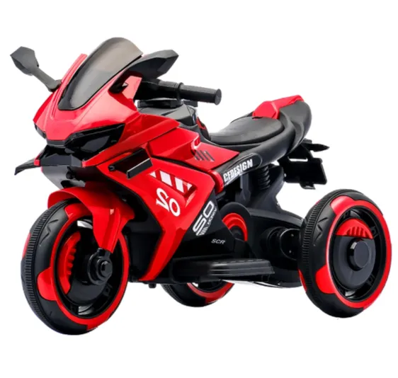 Motocicletă electrică pentru copii cu telecomandă, roșie (96789)