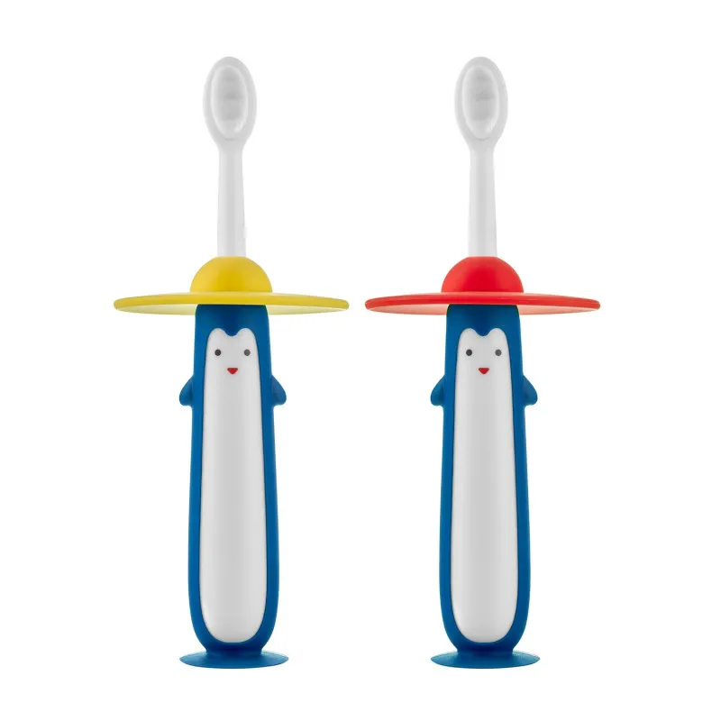 Set periuțe de dinți Roxy Kids „Pinguin” 2 buc. (RTB-011-YR) Galben+Roșu