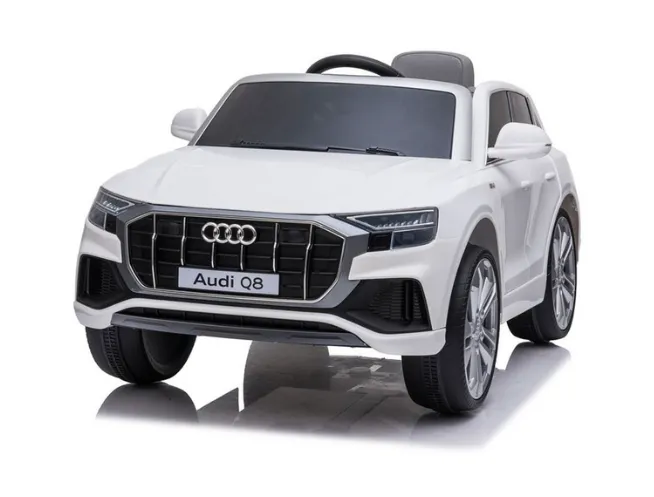 Mașină electrică Audi Q8, 12V 4.5Ah, 25W x2, albă, JJ2066 Q8