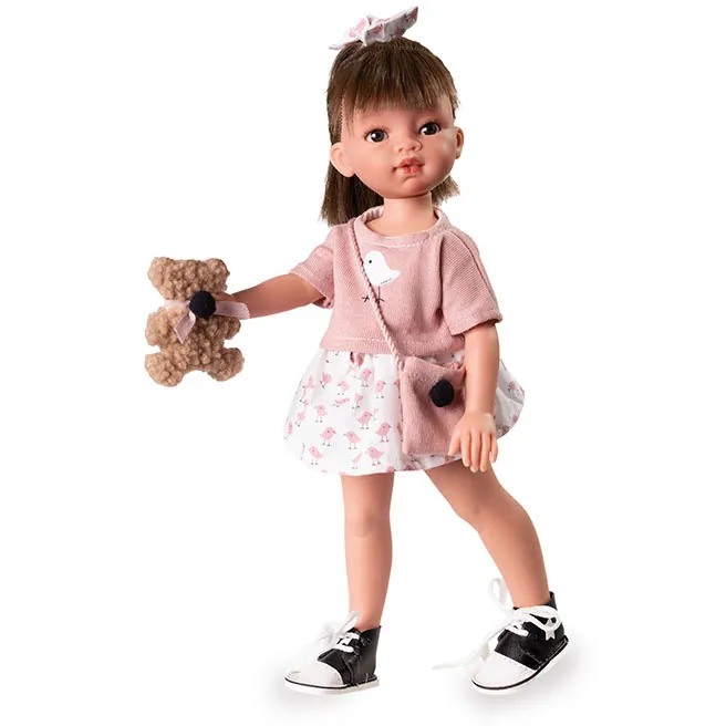 Păpușa Emily cu ursuleț 33 cm, cod 1175D