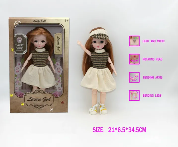 Păpușă de 30 cm cu actorie vocală rusească și pălărie E09-156