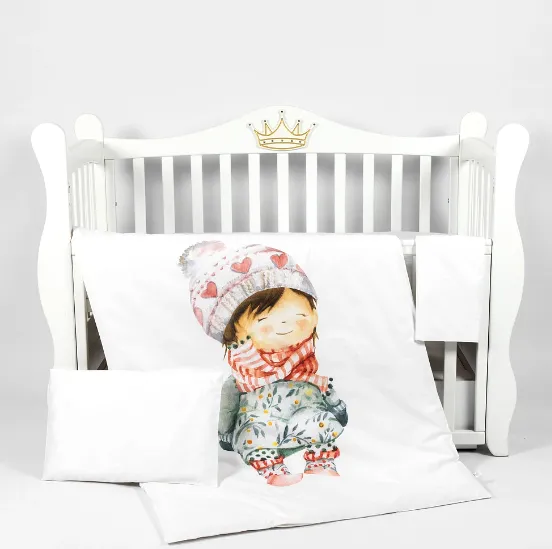 Lenjerie de pătuț PM Premium Little Girl (3 piese), 120x60 cm