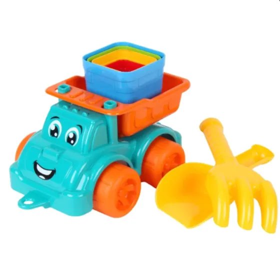 Set pentru nisip cu mașinuță și accesorii, Technok (07051) Set pentru nisip cu mașinuță și accesorii, Technok (07051)