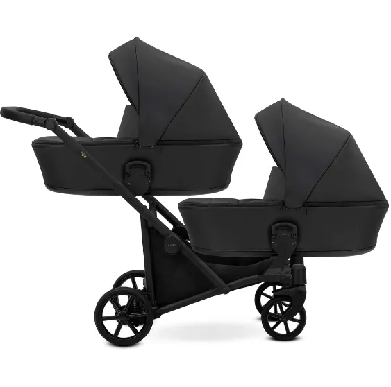 Carucior pentru gemeni 2 in 1 Kunert Brav Duo Black Eco