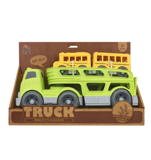 Transportor auto cu 2 autobuze Mini City Haulers, cod 962045