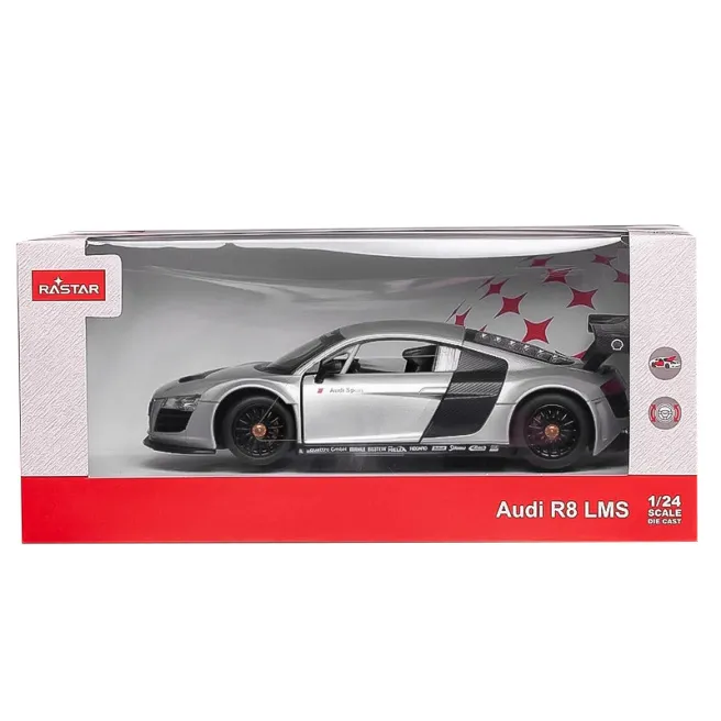 RS Mașină RASTAR Die cast 1:24 AUDI R8, argintie, cod 60582