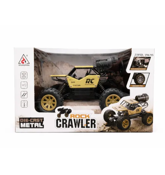 Mașină Rock Crawler 1:18, cu telecomanda, cu abur, aurie, cod 2385D