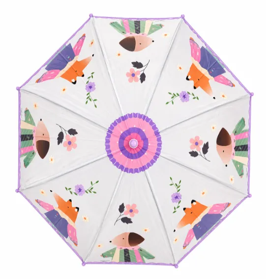 Umbrelă pentru copii cu vulpițe și căței, cod 2518D Umbrelă pentru copii cu vulpițe și căței, cod 2518D