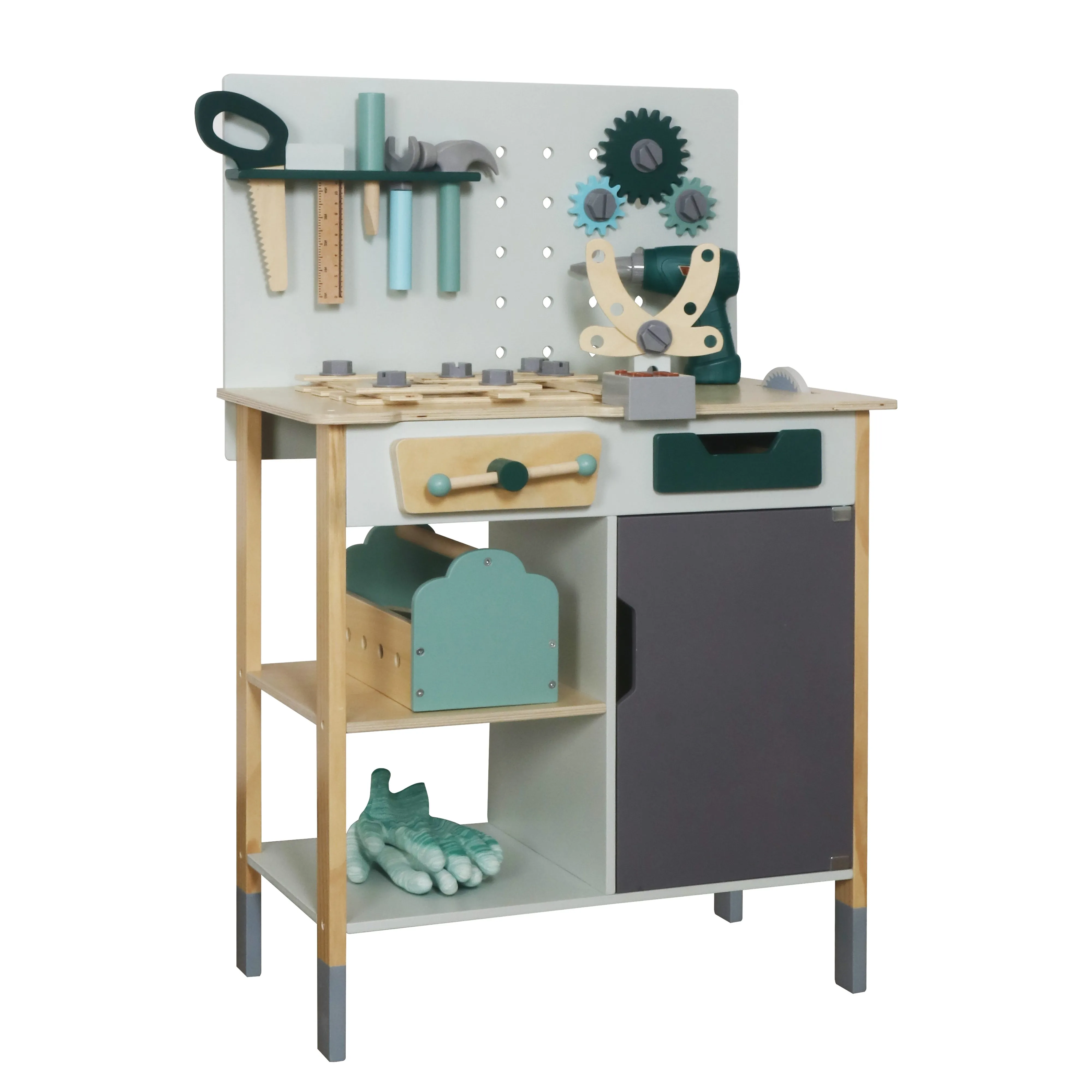 Masă pentru copii din lemn cu unelte, 56*31*86 cm W03D234