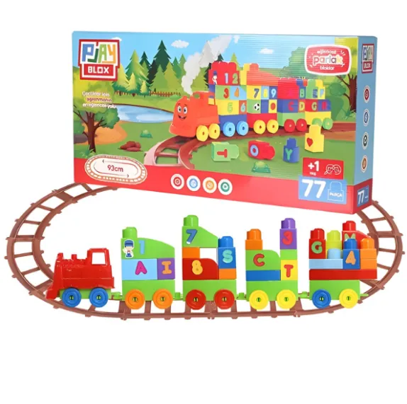 Set de construcție „Tren”, 77 piese