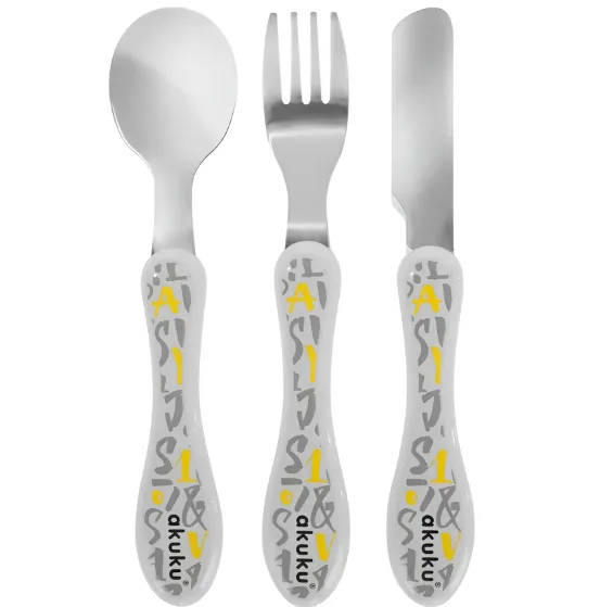 Set de tacâmuri Akuku Stainless Steel Grey&Yellow