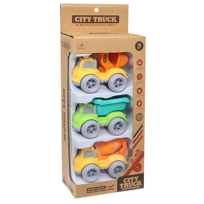 Betoniera, autobasculantă și Camion excavator din bio-plastic, cod 852024