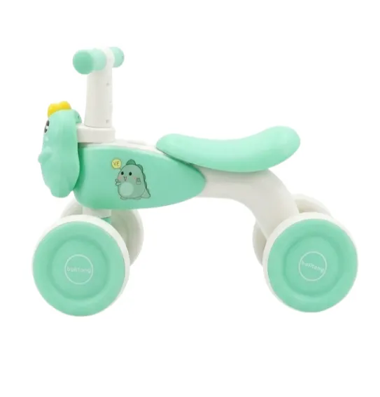 Bicicletă pentru copii fără pedale cu 4 roți, „Dinozaur” verde, cod 990158
