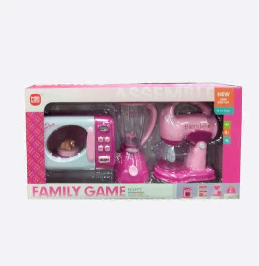 Set de joacă „Blender + Mixer + Cuptor cu microunde” cu sunet și lumină, roz, cod 952046
