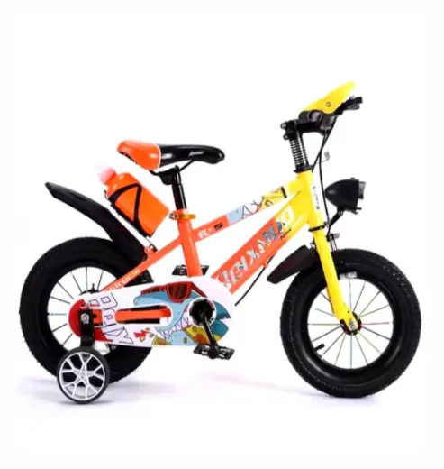 Bicicletă pentru copii cu 4 roți, 16 inch, portocalie, cod 2310D