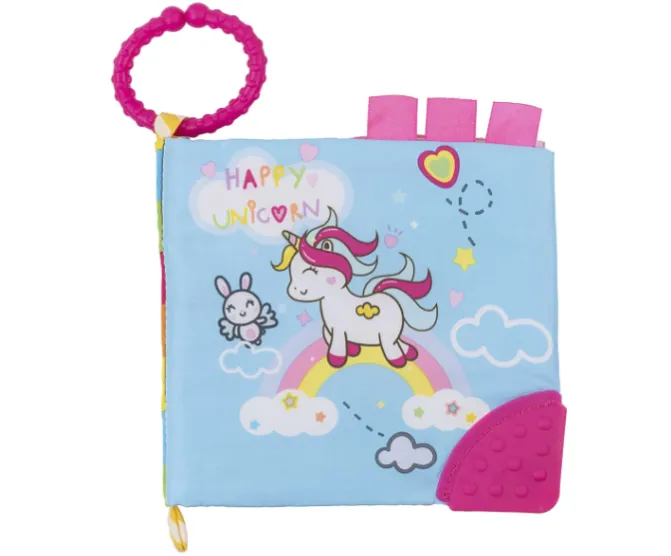 Carte educationala Kikkaboo Cloth book with teether Happy Unicorn