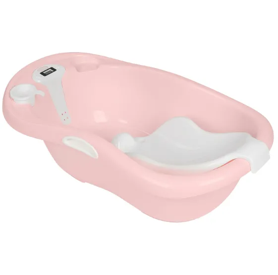 Cădiță cu suport și termometru Kikkaboo Lavera Pink, 89 cm