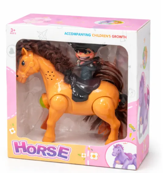 Cal săritor cu lumină și sunet, maro-roșcat, cod 952674