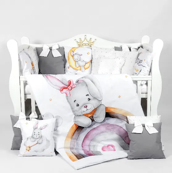 Lenjerie de pătuț 8 piese PM Premium Iepuraș