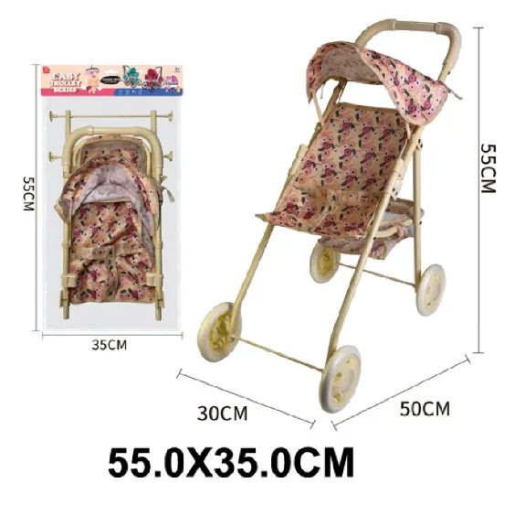 Carucior din metal pentru papusi