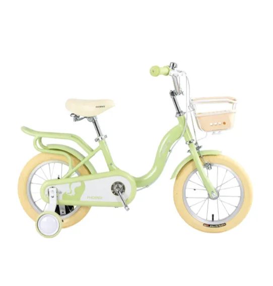 Bicicletă pentru copii cu 4 roți, 14 inci, verde, cod 2358D