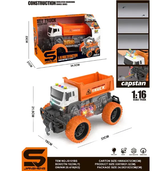 MASINA CAMION CU SUNET SI LUMINI (INSTRUCTIUNE IN ROMANA) 72076