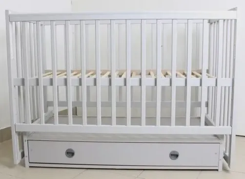 Pătuț Kuzya Sofia Gri pe balansoar cu sertar