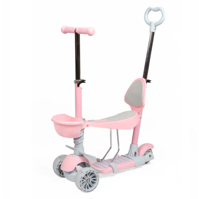 Trotinetă pentru copii 5 în 1 (suport), roz