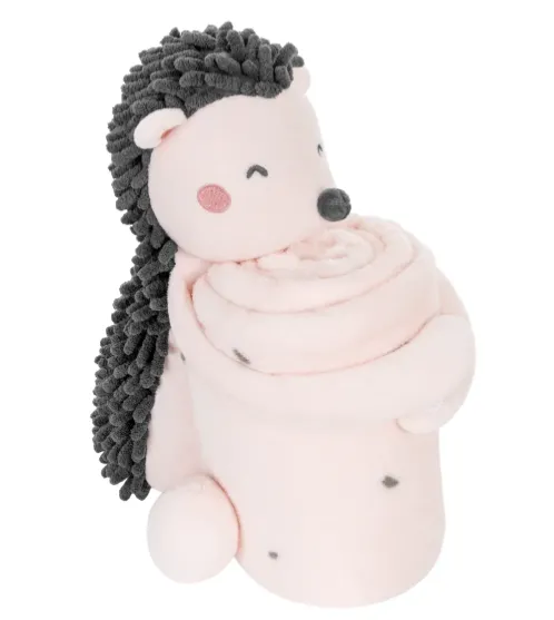 Păturică cu jucărie Kikkaboo Hedge-hugs Pink, 70x100 cm