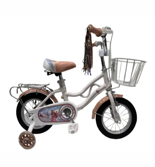 Bicicletă pentru copii cu 4 roți, 12 inch, roz, cod 2289D