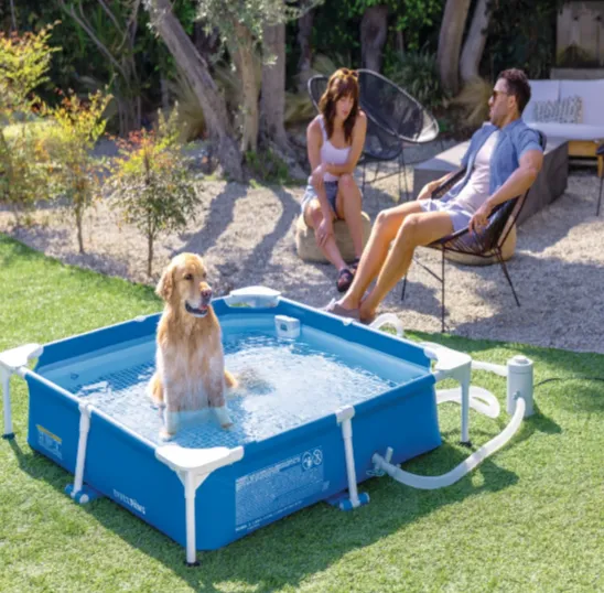 Piscină cu cadru metalic pentru animale de companie Pet Pool 152×152×30 cm, 537 L, filtru 1136 l/h, skimmer și prelată, Intex (48402) Piscină cu cadru metalic pentru animale de companie Pet Pool 152×152×30 cm, 537 L, filtru 1136 l/h, skimmer și prelată, Intex (48402)