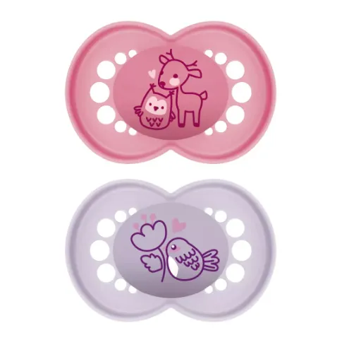Suzeta ortodontica din silicon MAM Original Planet Love Girl (6+ luni), 2 buc.