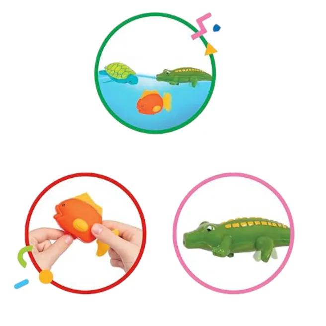 Jucării mecanice Battat: broască țestoasă, pește, crocodil, balenă, cod 2003D Jucării mecanice Battat: broască țestoasă, pește, crocodil, balenă, cod 2003D