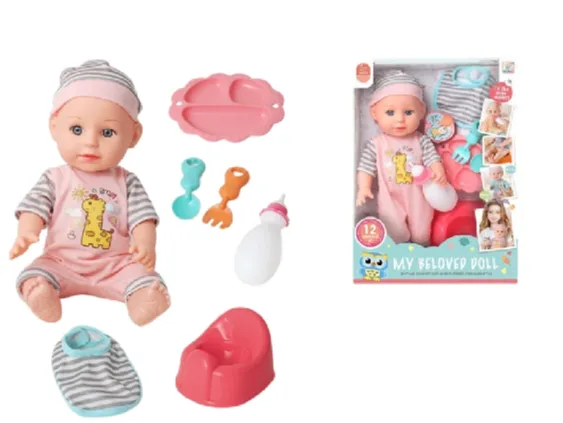 Papusa in set cu accesorii,vorbeste in limba romana