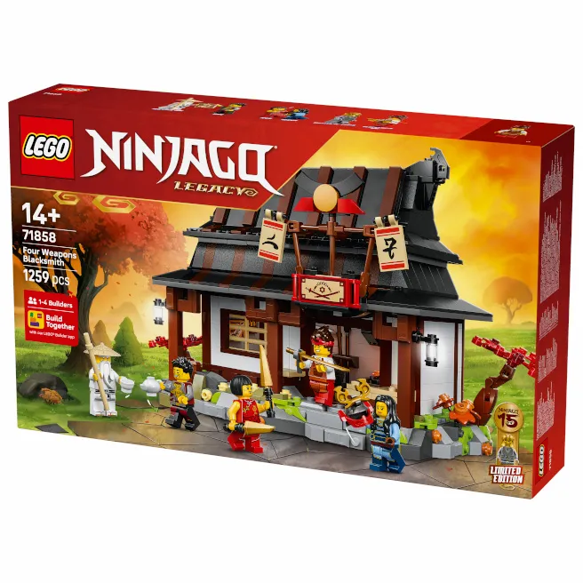 Constructor LEGO Ninjago Aniversarea de 15 ani a fierăriei Four Weapons, art. 71858