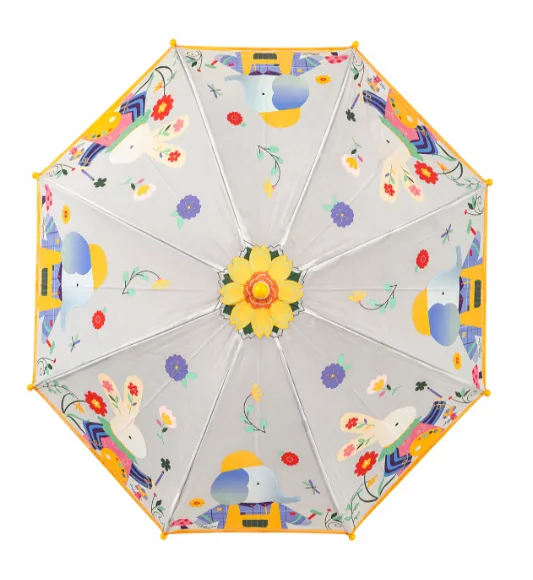 Umbrelă pentru copii cu iepurași și elefanți, cod 2519D Umbrelă pentru copii cu iepurași și elefanți, cod 2519D