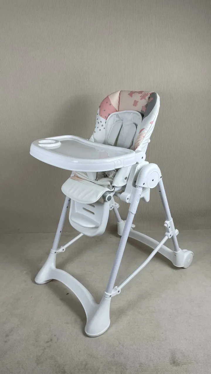 Scaun pentru hranire roz/alb MS1014D