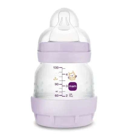 Biberon cu sistem anti-colic din plastic MAM Perfect Start Planet Love Girl, 130 ml