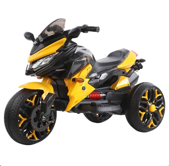 Motocicletă electrică pentru copii cu telecomandă, galbenă (56789)