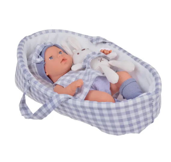 Păpușă „Bebeluș” cu leagăn și iepuraș de pluș, 33 cm Păpușă „Bebeluș” cu leagăn și iepuraș de pluș, 33 cm