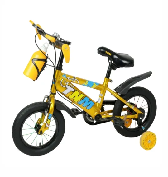 Bicicletă pentru copii cu 4 roți, 12 inch, galbenă, cod 2286D