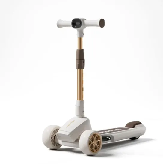 Trotinetă pentru copii cu 3 roți luminoase, muzică și lumini, alb, RTM Scooter (79137)