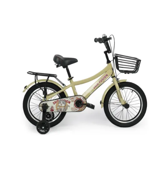 Bicicletă pentru copii cu 4 roți, 16 inch, galbenă, cod 2231D