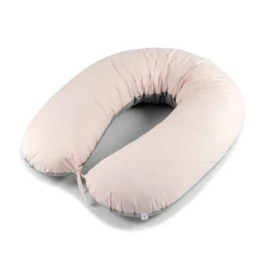 Pernă pentru gravide PM forma-V cu față de pernă Gri-Roz, 135 cm