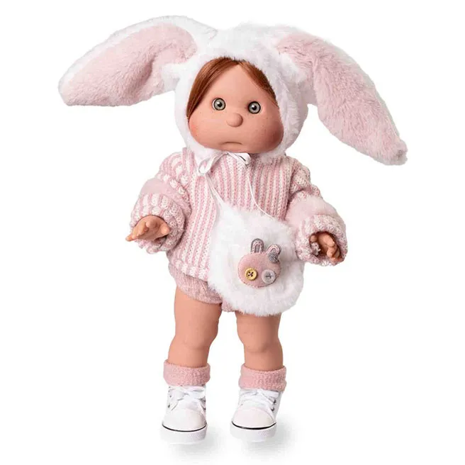 Păpușa Iris într-o căciulă cu urechi, 38 cm, cod 1174D
