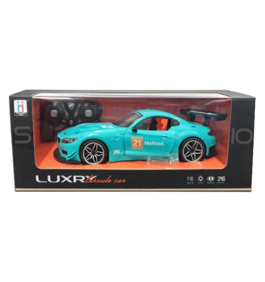 Mașină cu telecomandă BMW cu lumini, cu acumulator, turcoaz, cod 952051