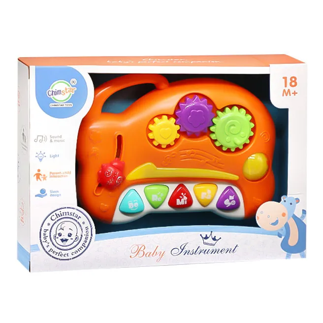 Instrument muzical „Pian” cu lumină, portocaliu, cod 1193D
