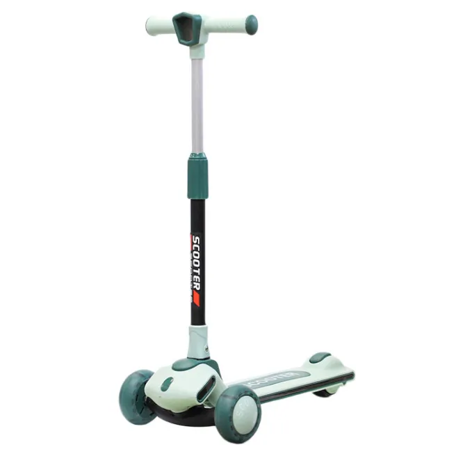 Trotinetă cu 3 roți pliabilă, verde
