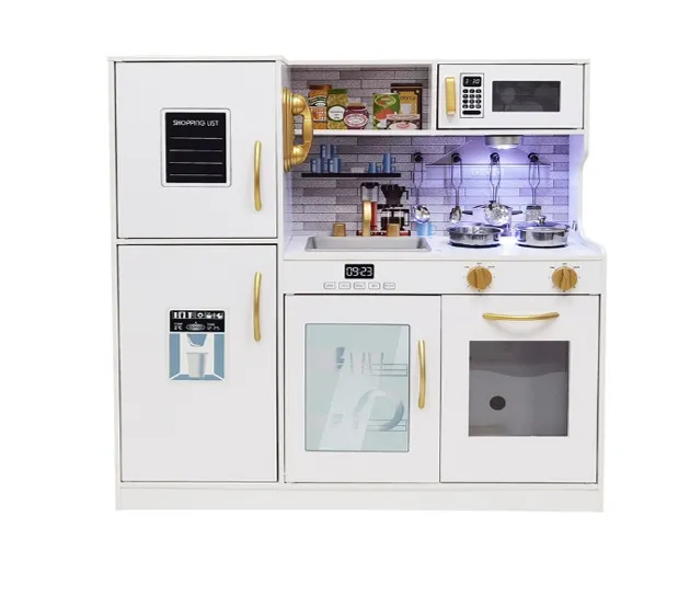 Bucătărie din lemn cu accesorii și funcții 80*23.7*80cm, Alb, W10C529D